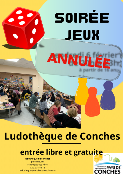 ! ANNULATION ! Soirée jeux à la ludothèque, 06.02.2026