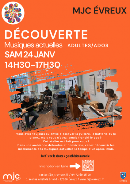 Atelier « Découverte musiques actuelles » – MJC d’Évreux