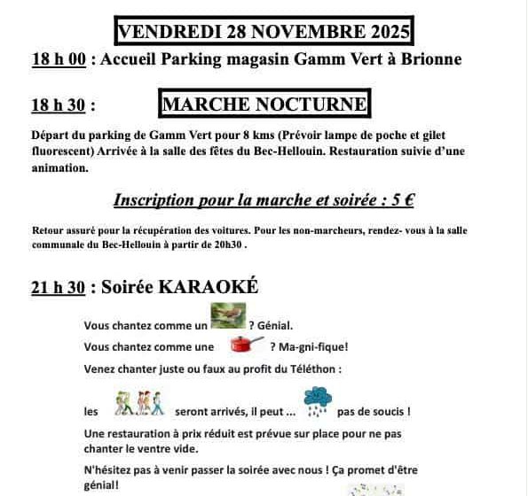 Marche nocturne et soirée karaoké