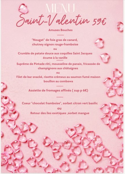 Menu Saint-Valentin