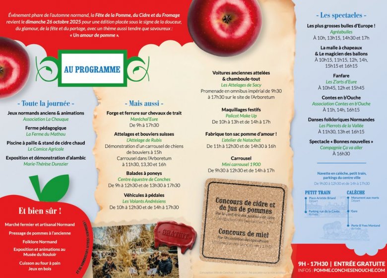 Ville de Conches Fête de la Pomme, du Cidre et du Fromage. Un amour de pomme, 26.10.2025