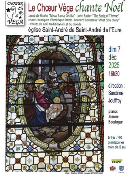 Concert de Noël du Chœur Véga à Saint-André de l’Eure