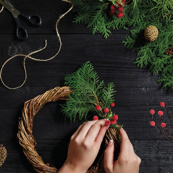 Atelier Couronne en bois à décorer