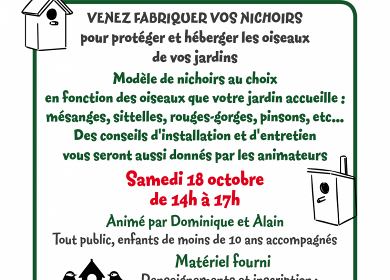 Atelier nichoirs à la Maison forestière des Hogues