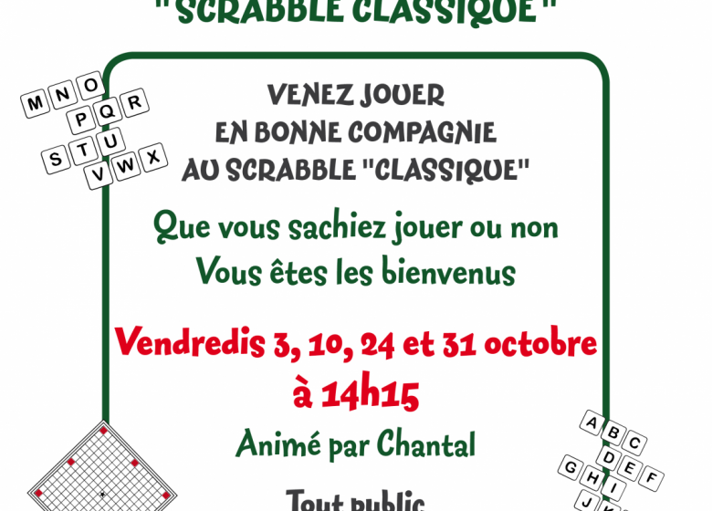 Scrabble classique à la maison forestière des Hogues