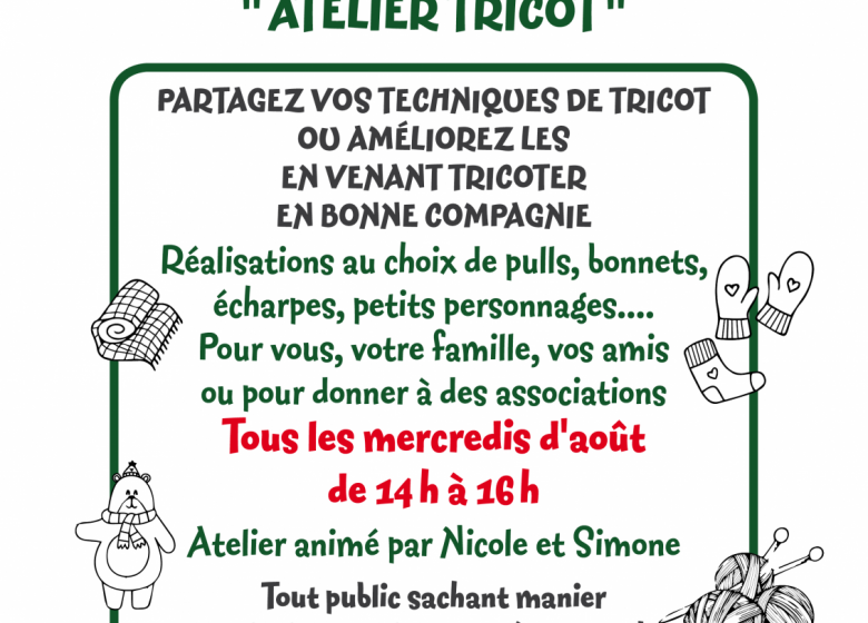 Atelier tricot à la maison forestière des Hogues