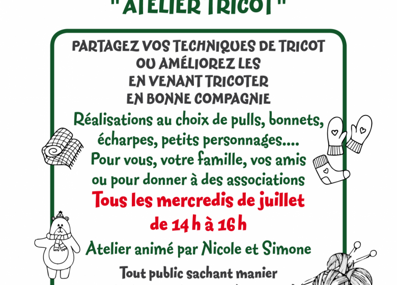 Atelier tricot à la maison forestière des Hogues