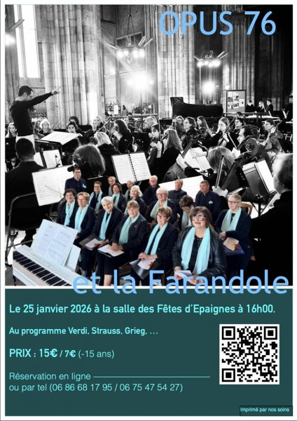 Concert de l&rsquo;orchestre Opus 76 et de la chorale la Farandole