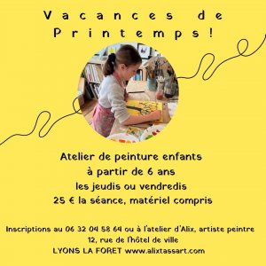 Ateliers de peinture pour enfants Du 11 avr au 3 mai 2024