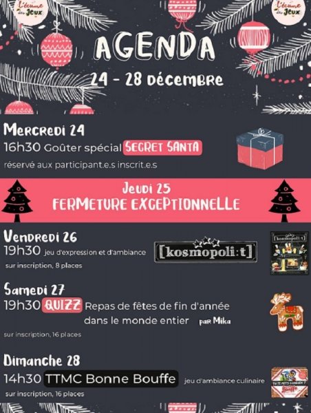 La fin d’année à l’Ecume des jeux