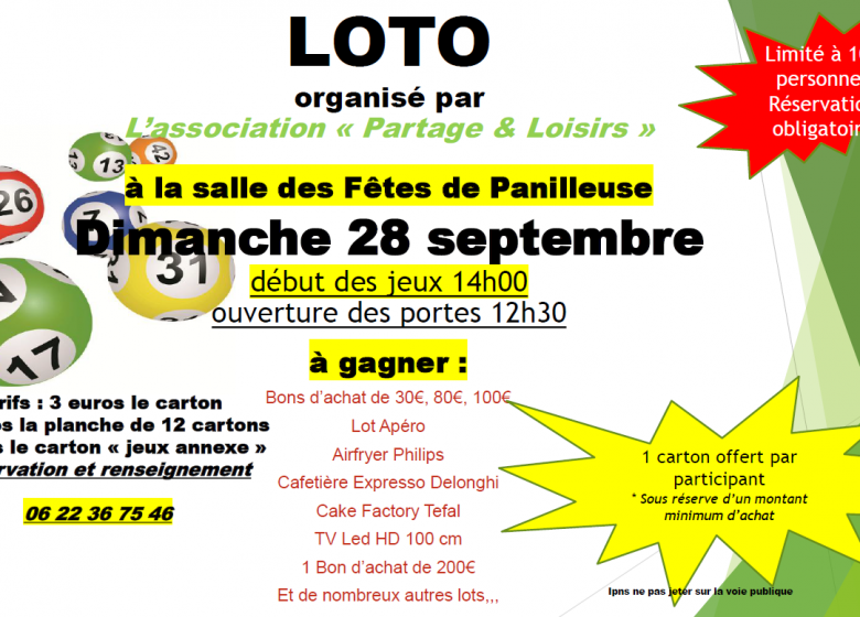 Loto de l’association Partage & Loisirs
