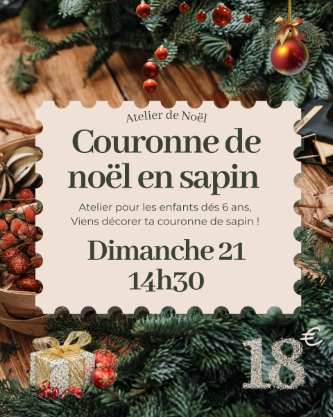 Couronne de Noël en sapin, 21.12.2025