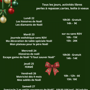 Animations de Noël chez Kocoon Family, du 22.12 au 27.12.2025