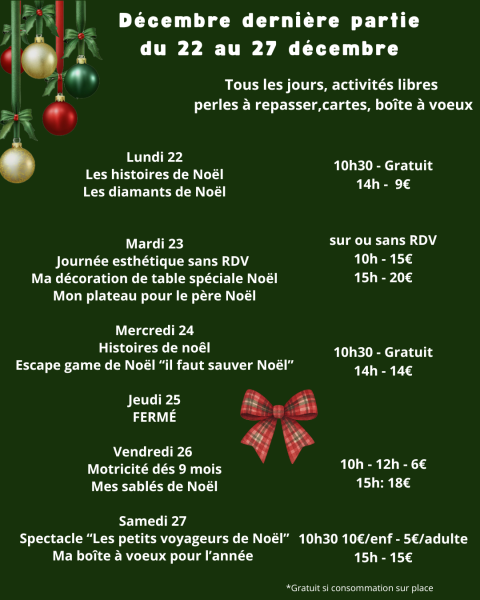 Animations de Noël chez Kocoon Family, du 22.12 au 27.12.2025
