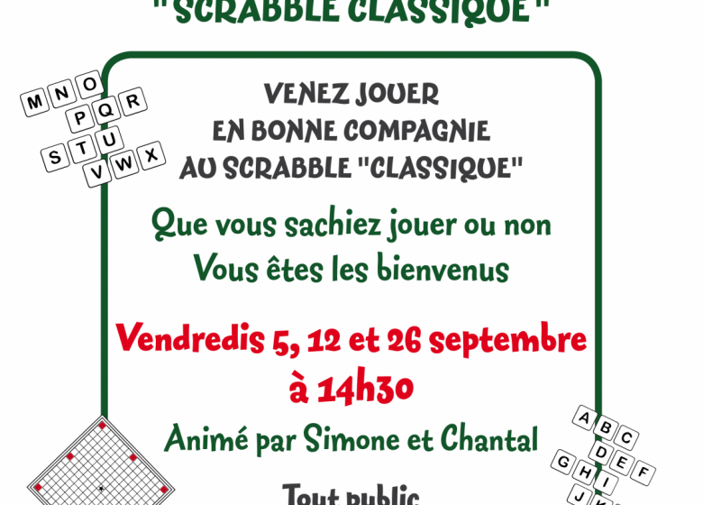Scrabble classique à la maison forestière des Hogues