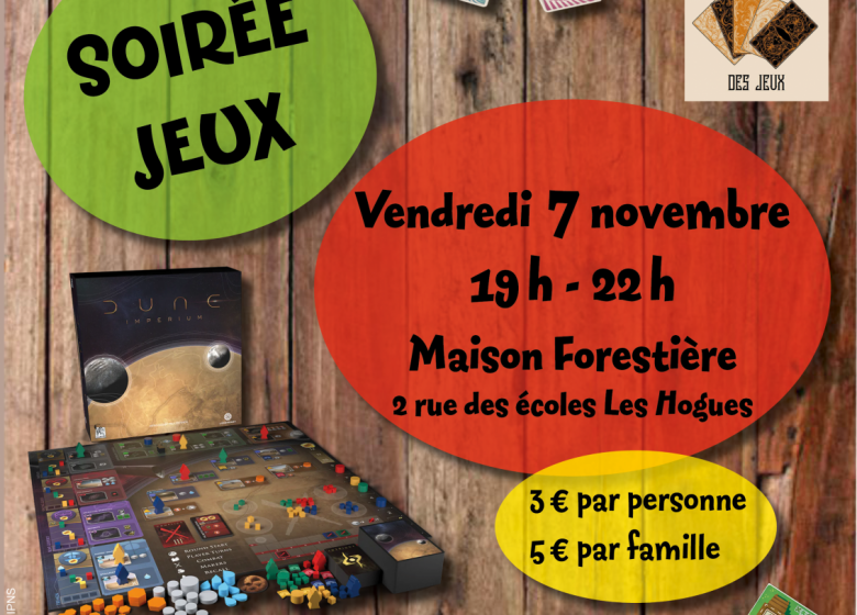 Soirée Jeux de Société à la maison forestière des Hogues
