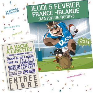 Projection du match de rugby France-Irlande