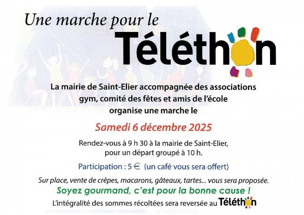 Marche pour le téléthon à Saint-Elier, 06.12.2025