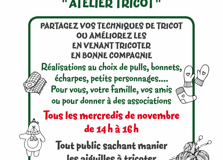 Atelier tricot à la maison forestière des Hogues