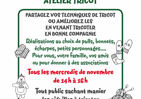 Atelier tricot à la maison forestière des Hogues