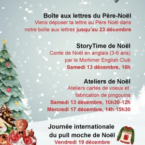 En attendant Noël à la médiathèque, 13 – 17 et 19.12.2025