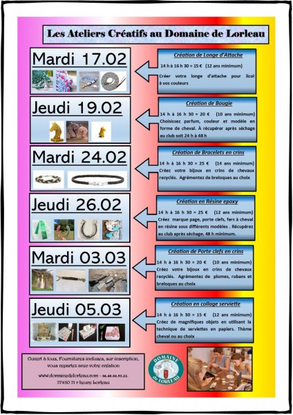 Les Ateliers créatifs au Domaine de Lorleau