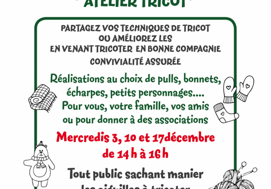 Atelier tricot à la maison forestière des Hogues