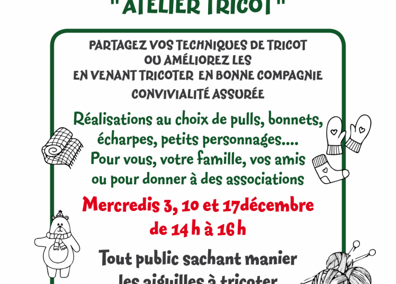 Atelier tricot à la maison forestière des Hogues