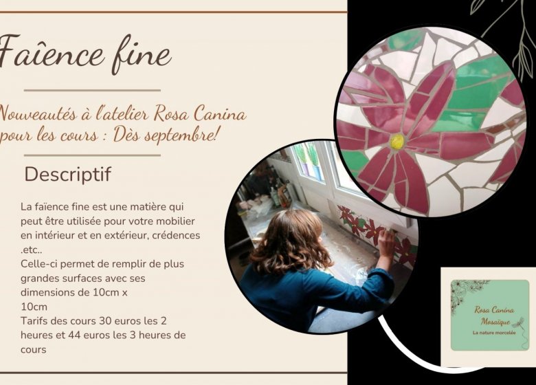 @RosaCaninaMosaique Cours libre mosaïque ou cours libre de verre de vitrail