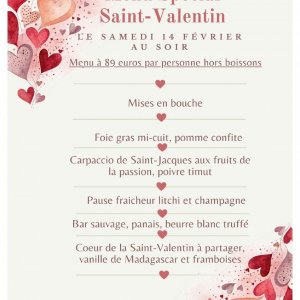 Menu Spécial Saint-Valentin 2026