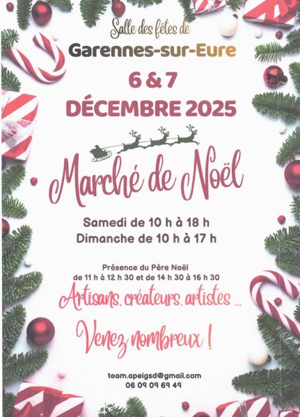 Marché de Noël à Garennes sur Eure