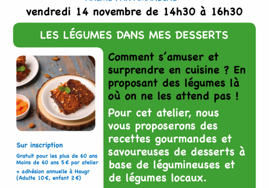 ATELIER CUISINE SANTÉ : Bien manger pour mieux vivre ! à la Maison forestière des Hogues