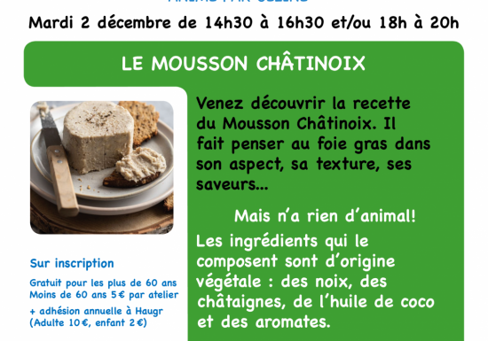 ATELIER CUISINE SANTÉ : Bien manger pour mieux vivre ! à la Maison forestière des Hogues